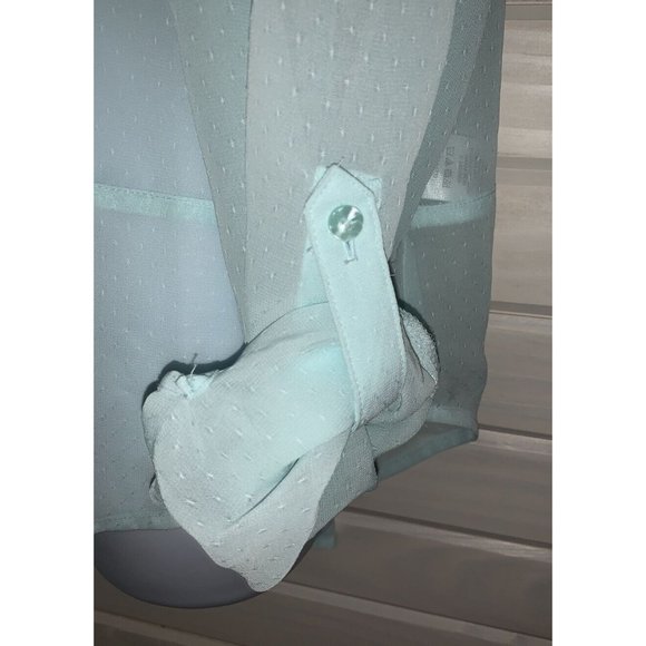 Maurices Sz LARGE Light Green Shirt Tunic Swiss Dot Semi Sheer Popover EUC - Picture 7 of 11